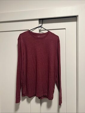 J. Crew Long Sleeve Crewneck Top - Wine Red